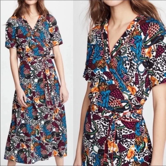 VERONICA BEARD Serena Wrap Dress Sz S/4